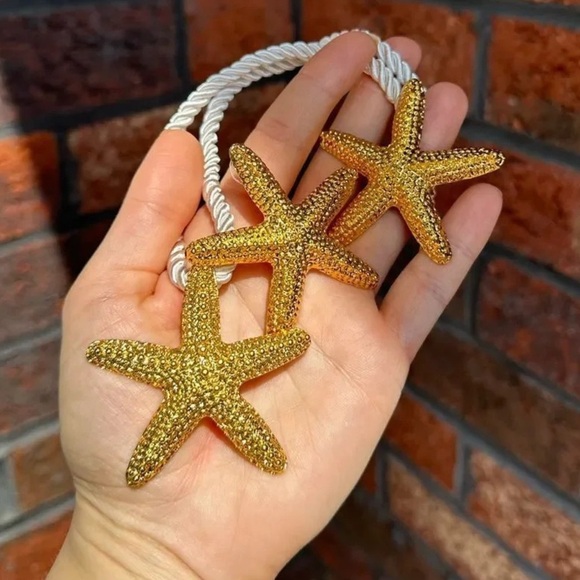 Starfish Gold Earrings&Necklace Set - Picture 1 of 8